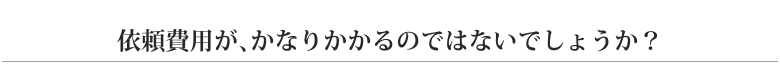 依頼費用が、かなりかかるのではないでしょうか?