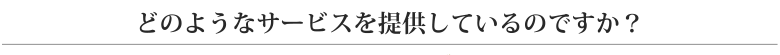 どのようなサービスを提供しているのですか？